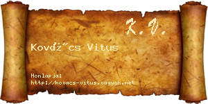 Kovács Vitus névjegykártya