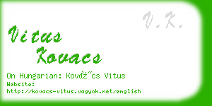 vitus kovacs business card